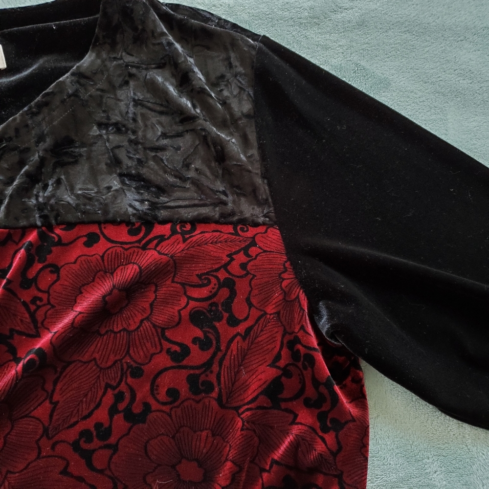 Vintage Euc Bechamel Patchwork Velvet Cardigan - image 4